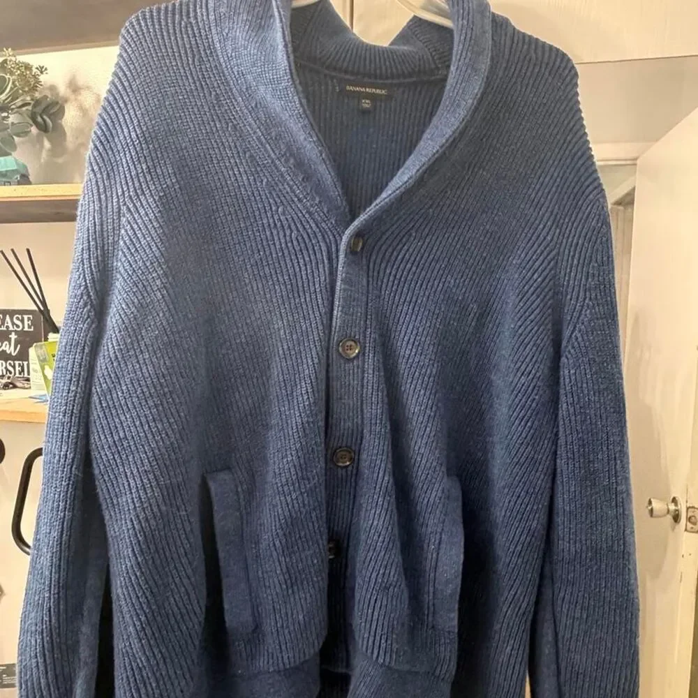Banana-republic Men's Blue and Navy Cardigan